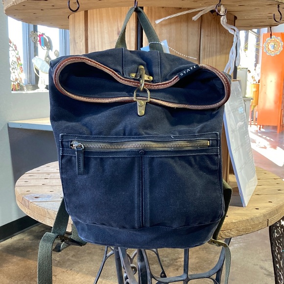 State Bags State Canvas Backpack With Leather Trim Poshmark